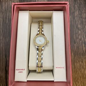 Silver and Gold Tone Ladies Merona Quartz Watch New Battery With Box